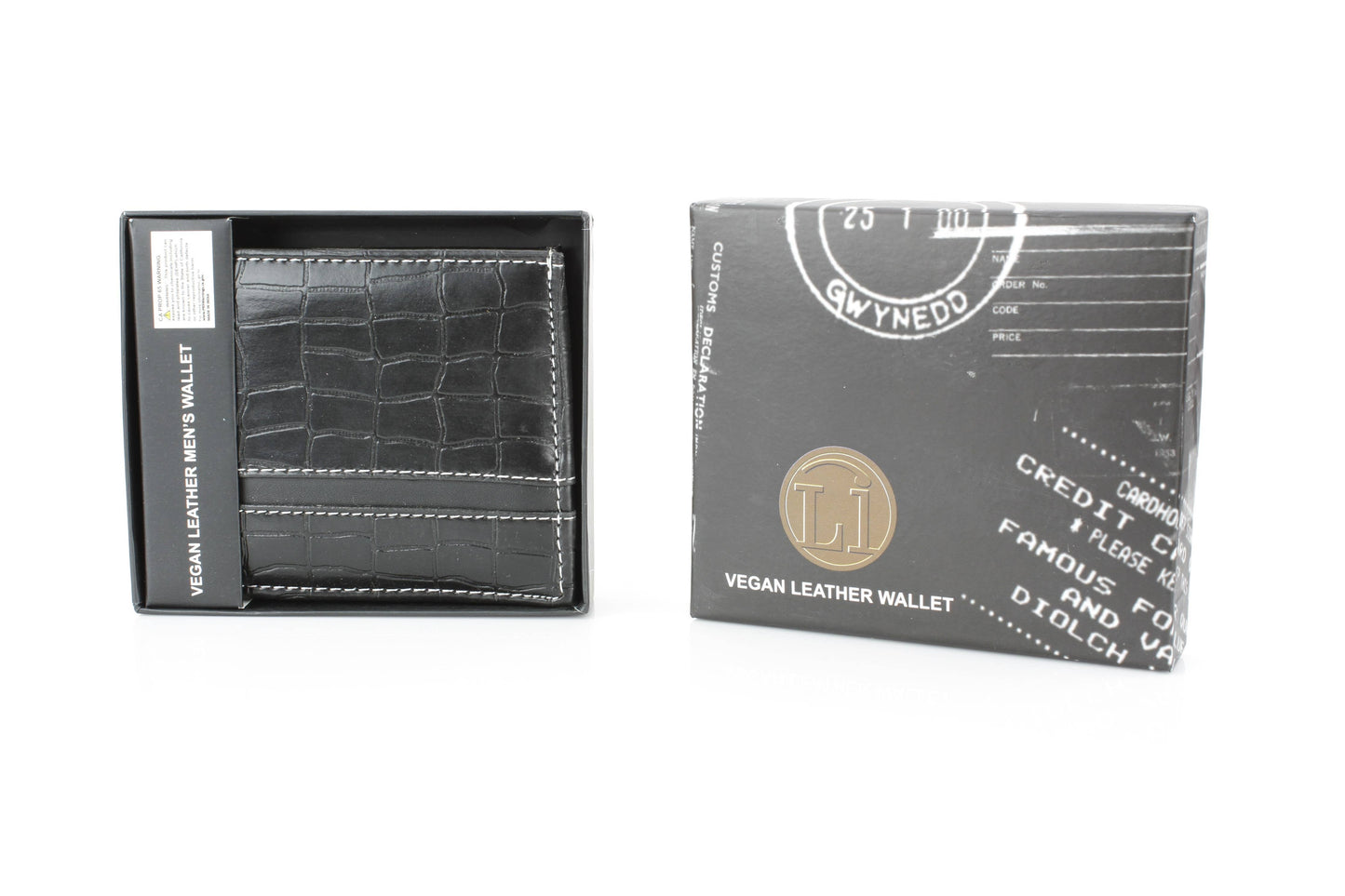 Crocodile Embossed Vegan Wallet with Solid Band VL 904