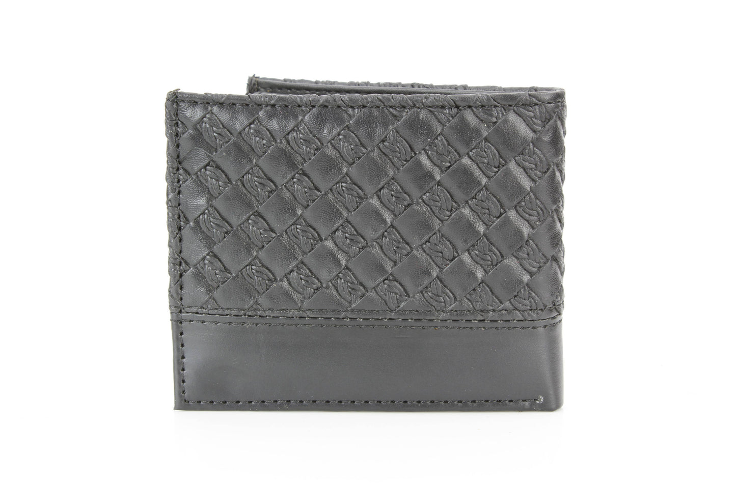 Vegan Woven Pattern Wallet with Solid Band VL 903