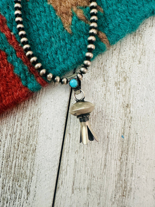 Navajo Sterling Silver Blossom Pendant