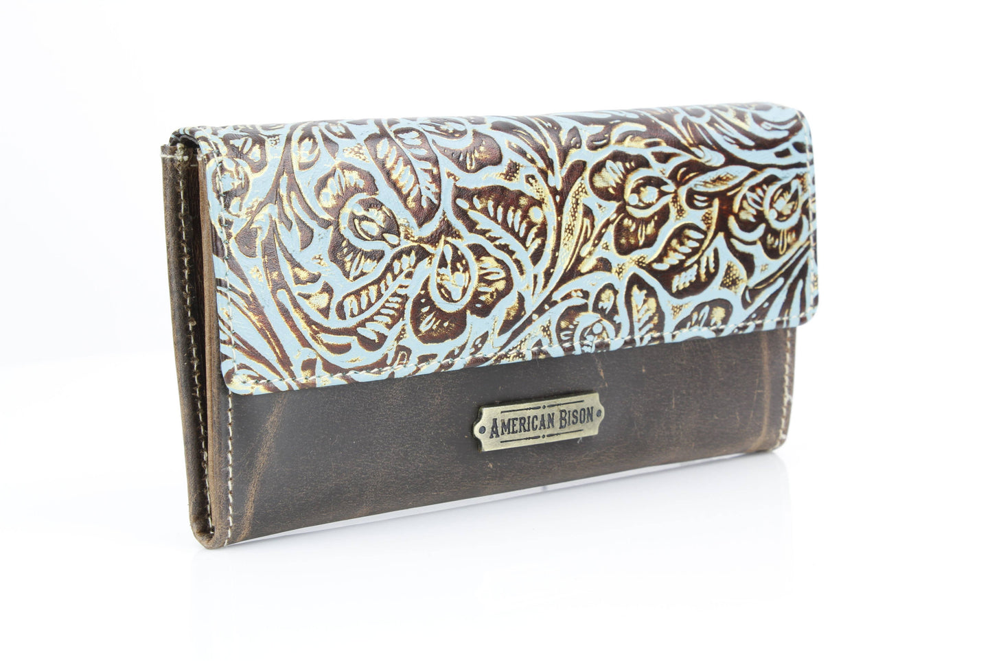 Women’s Brown Turquoise Floral Clutch ABLW 18-2539