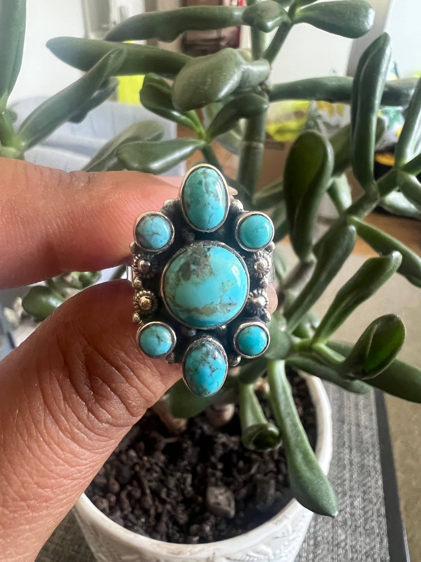 American Turquoise 925 sterling silver ring (R-135)