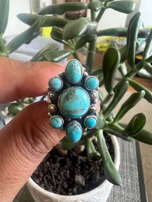 American Turquoise 925 sterling silver ring (R-135)