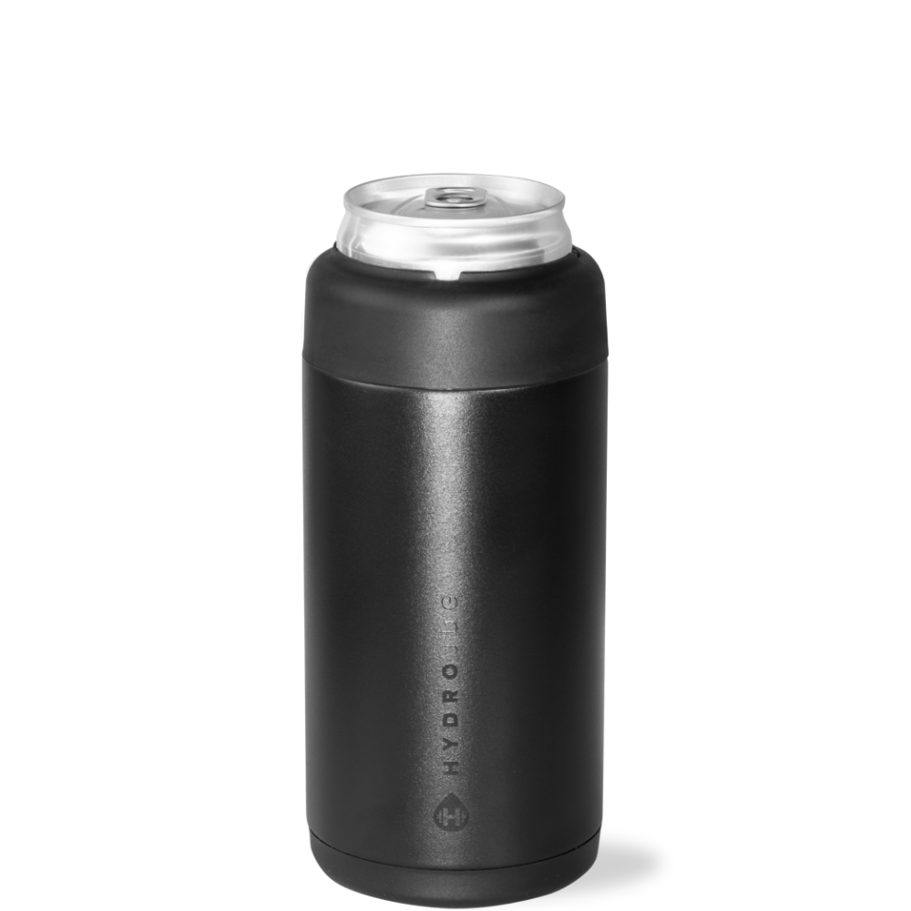 Black 12 oz Slim Can Cooler