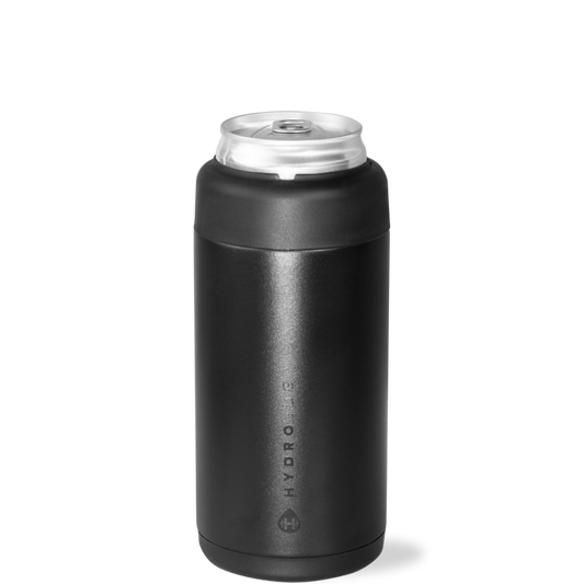 Black 12 oz Slim Can Cooler