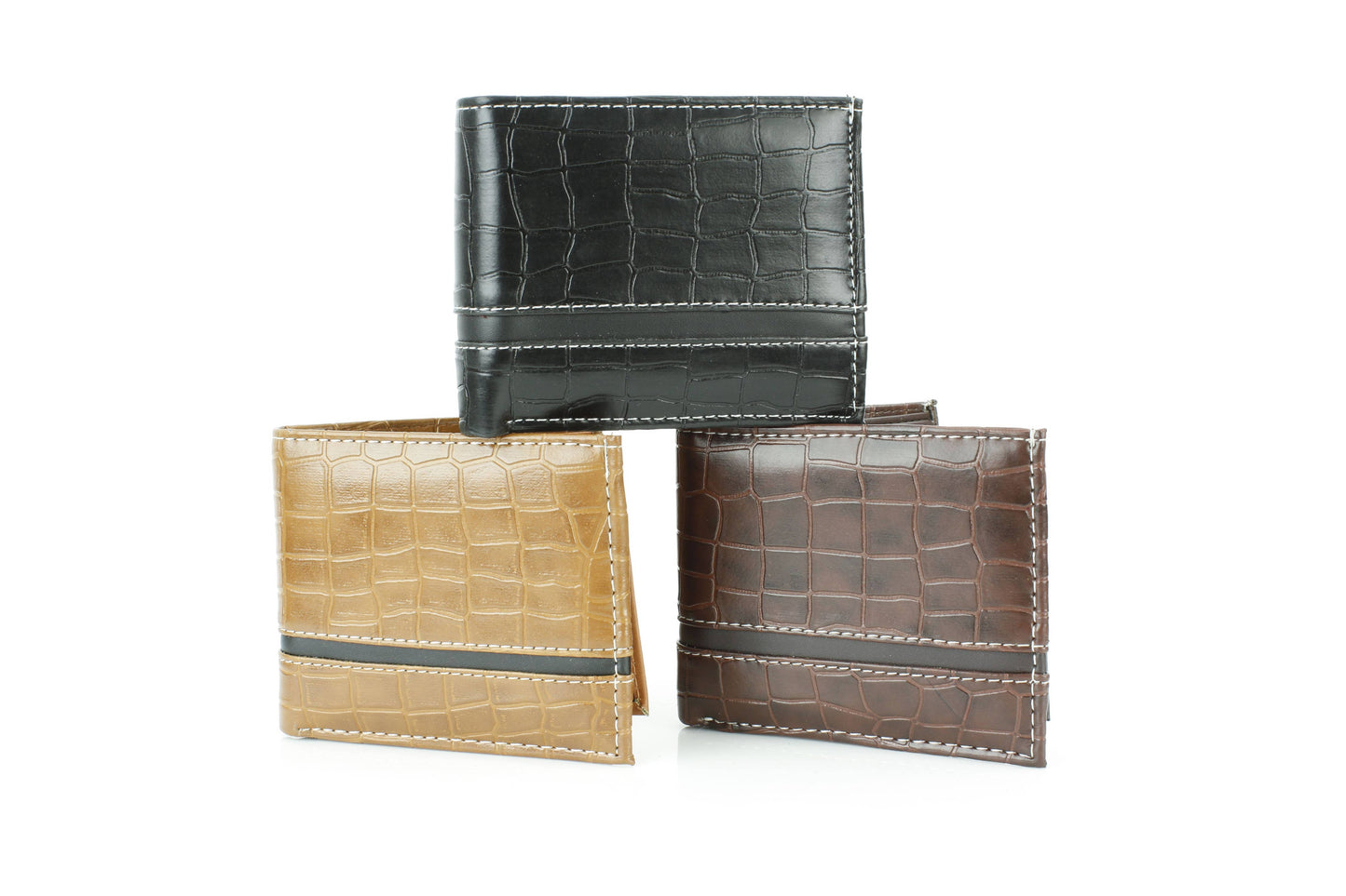 Crocodile Embossed Vegan Wallet with Solid Band VL 904