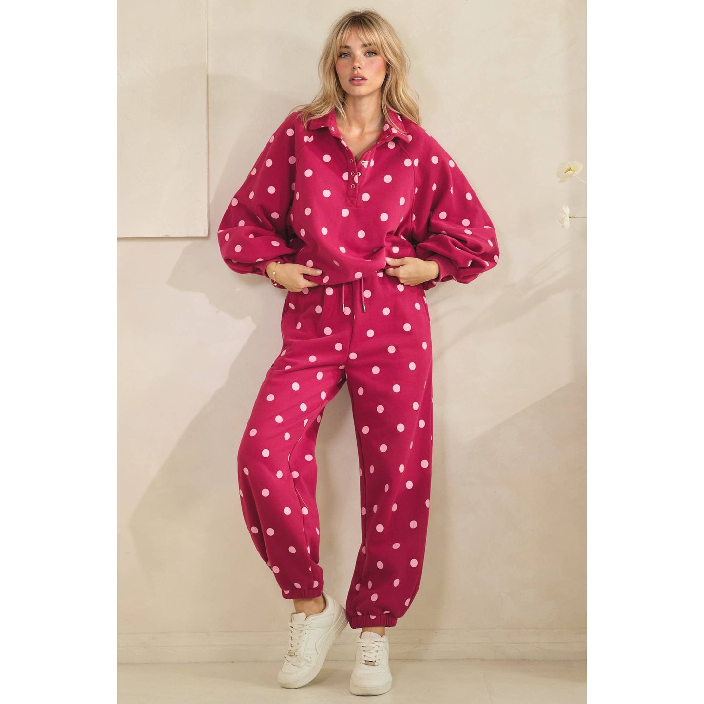 Playful Dot Quarter Zip