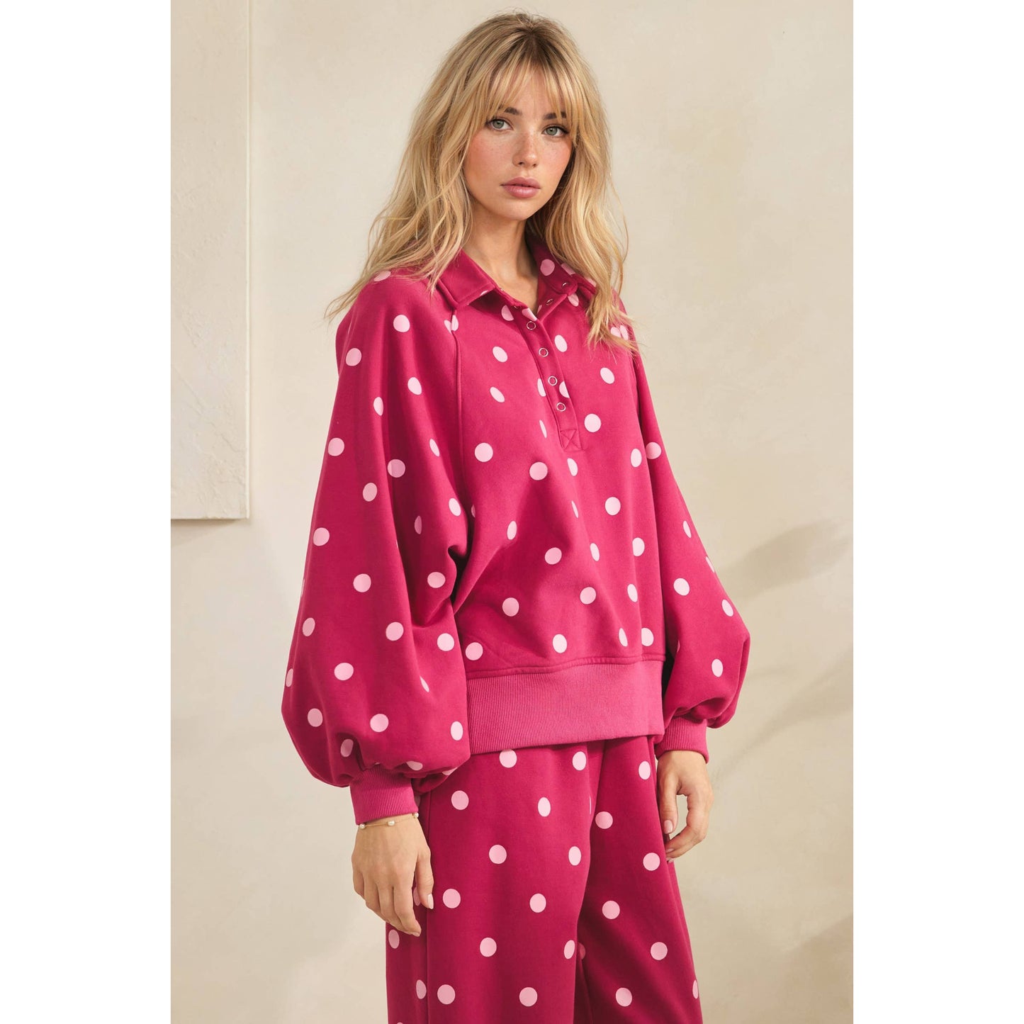 Playful Dot Quarter Zip