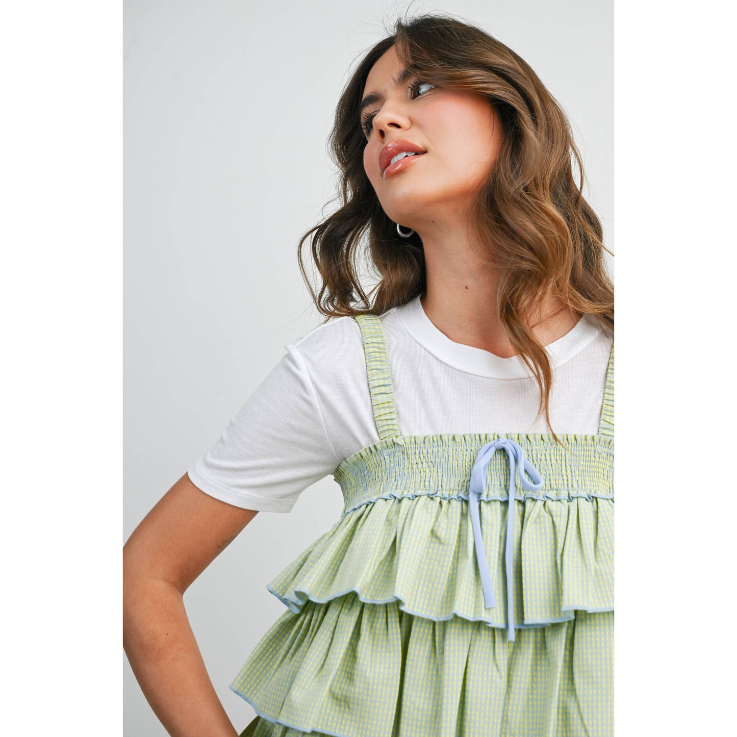 Ruffled Checkered Cami - BMT8395