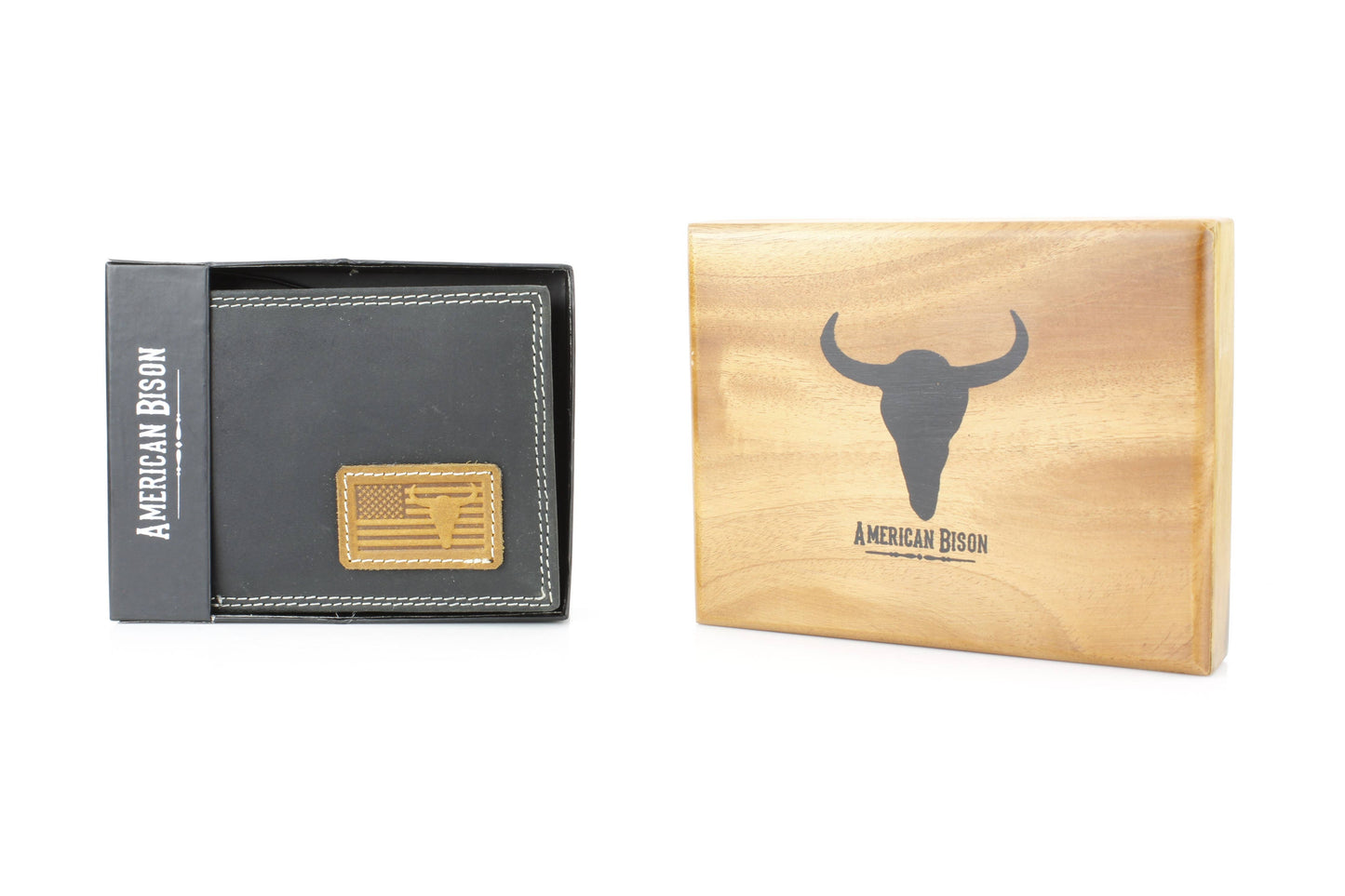 Bi-Fold Wallet with Flag & Bison Skull ABMW 25-2008