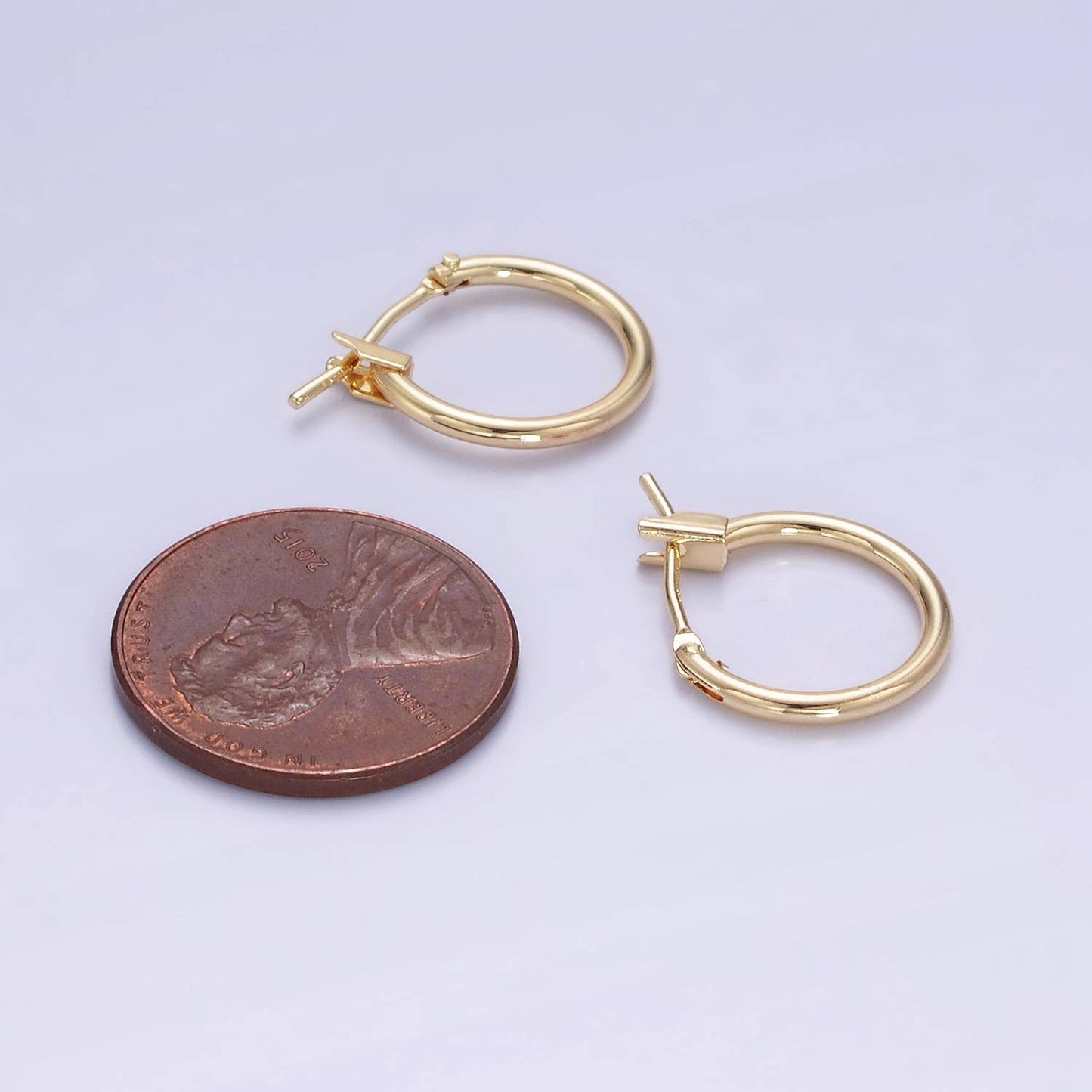 14K Gold Filled 14mm Minimalist Latch Cartilage Hoop Earring