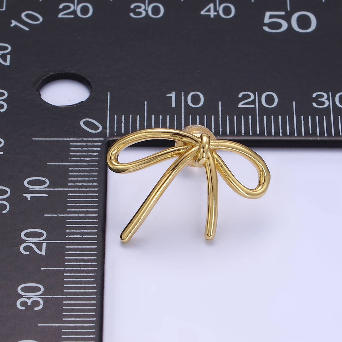 14K Gold Filled Minimalist Tied Ribbon Bow Stud Earrings