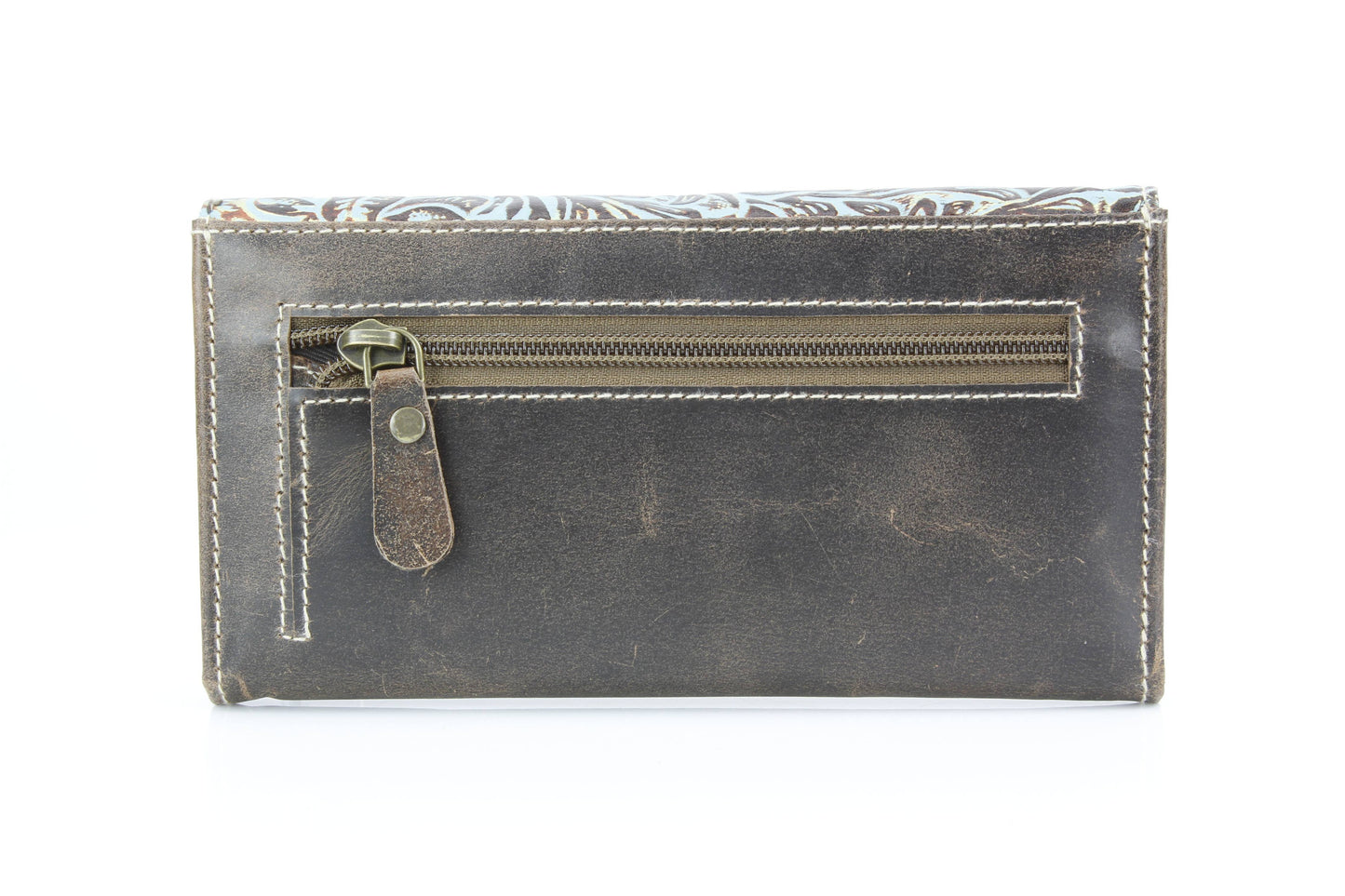 Women’s Brown Turquoise Floral Clutch ABLW 18-2539