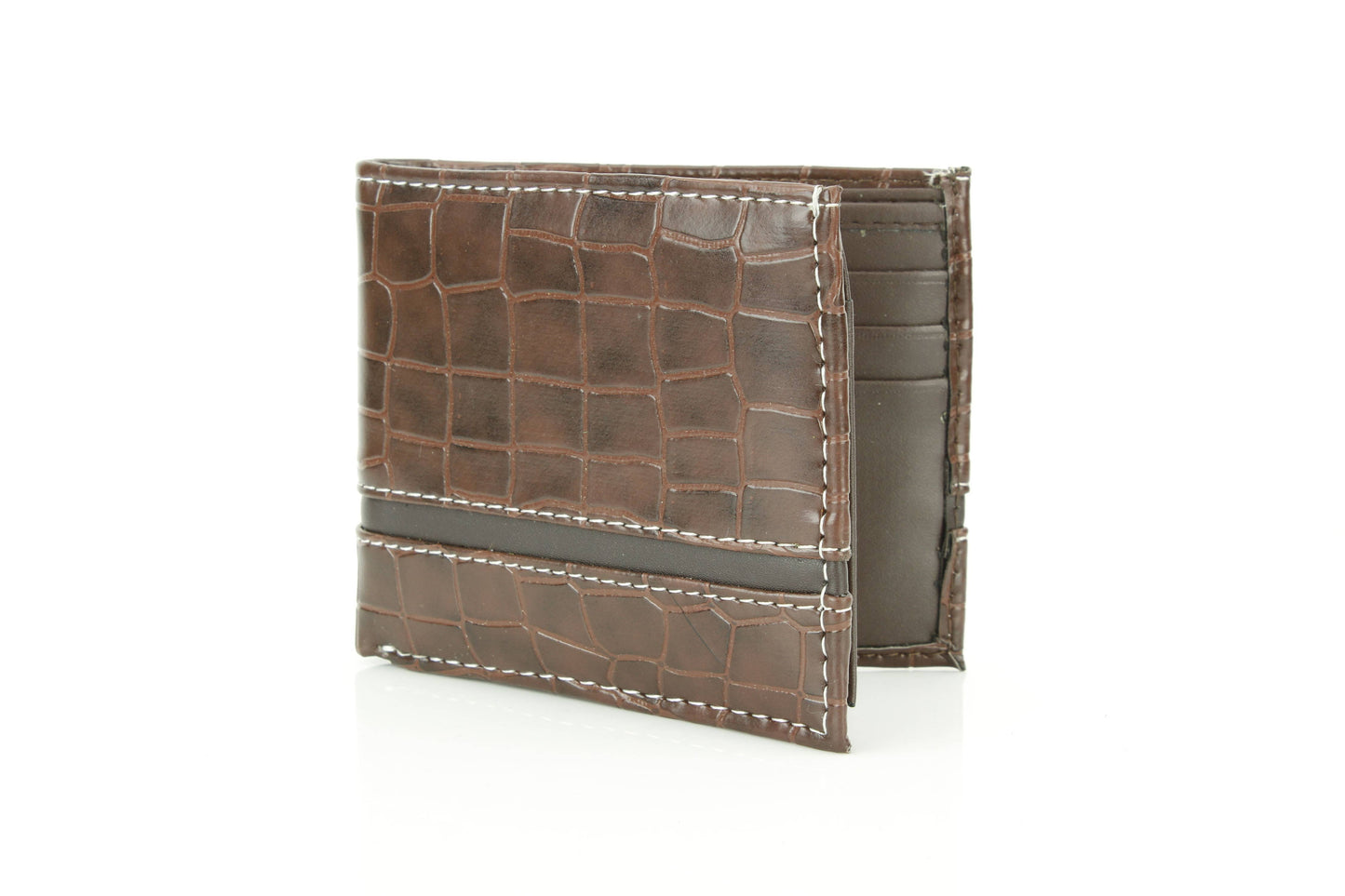 Crocodile Embossed Vegan Wallet with Solid Band VL 904