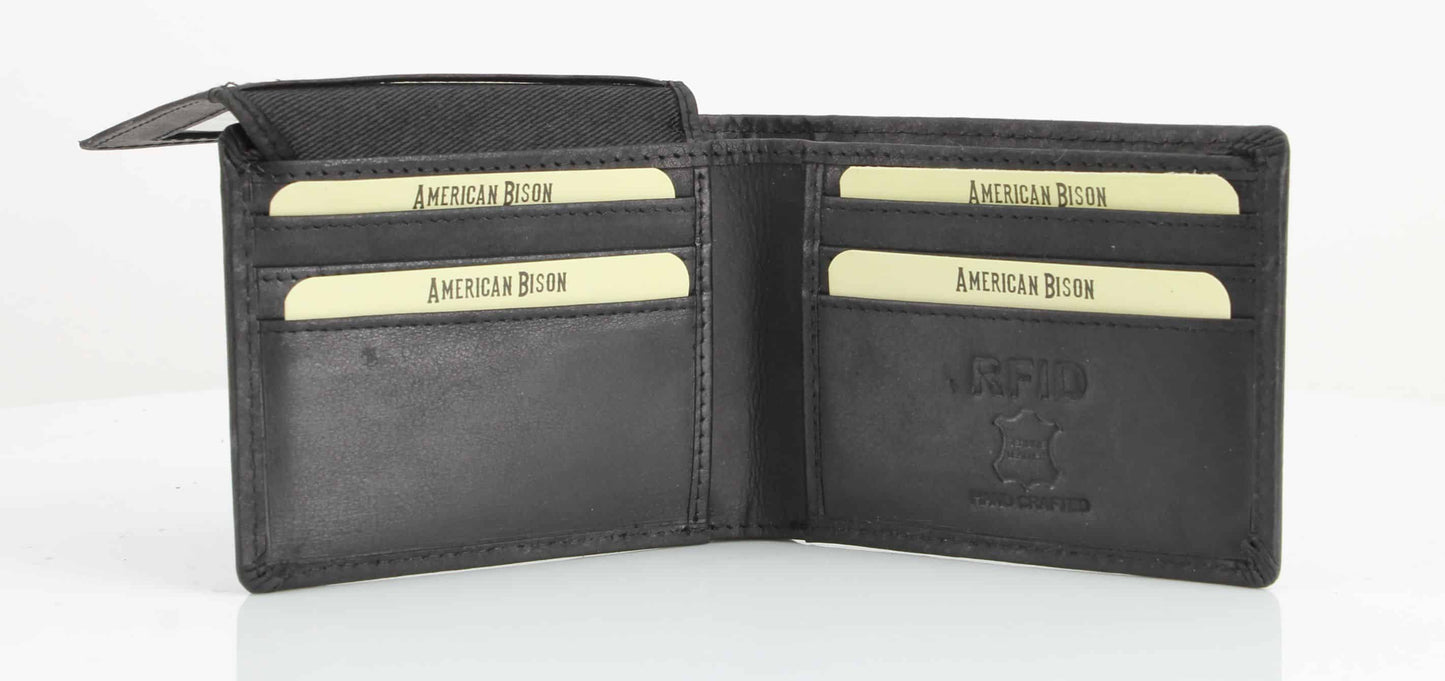 American Flag Embossed Distressed Leather Bi Fold Wallet