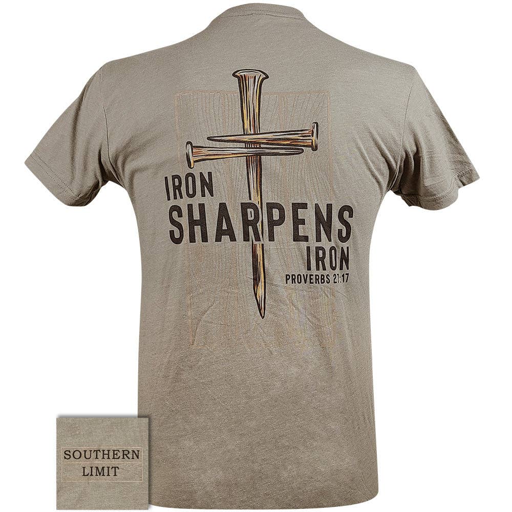 SOUTHERN LIMIT IRON SHARPENS IRON-Stone Grey - MENS TEE