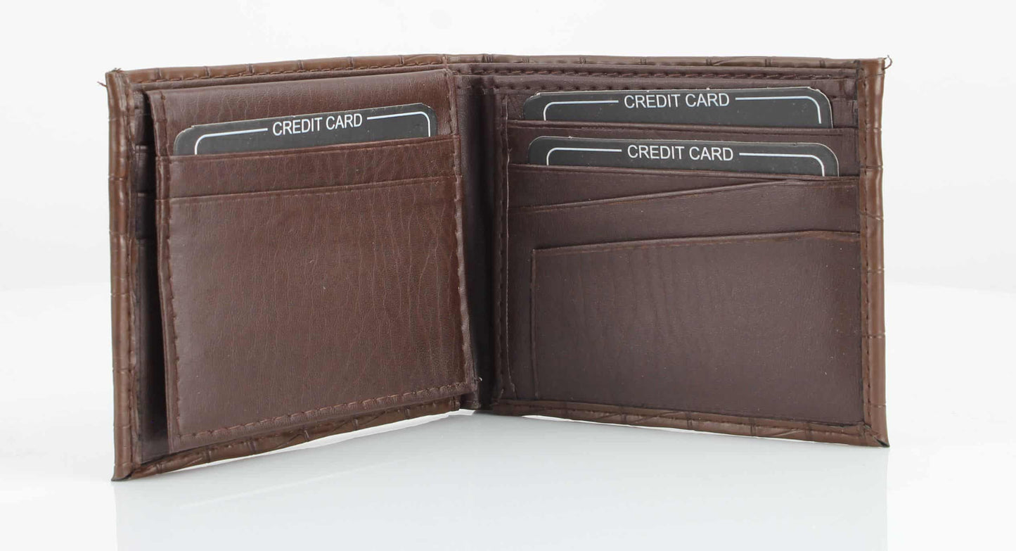 Lizard Print Embossed Vegan Leather Bi Fold Wallet