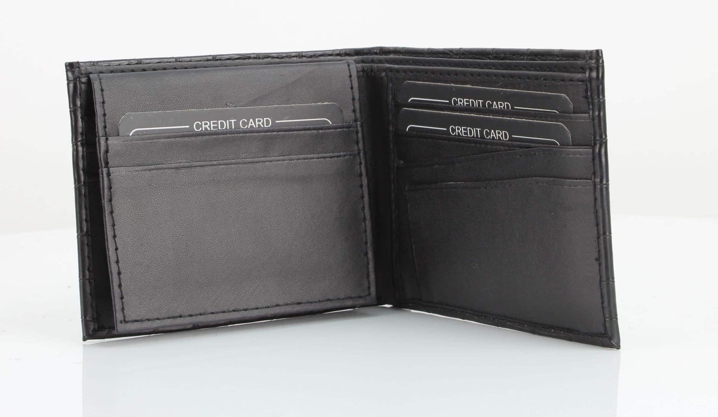 Lizard Print Embossed Vegan Leather Bi Fold Wallet