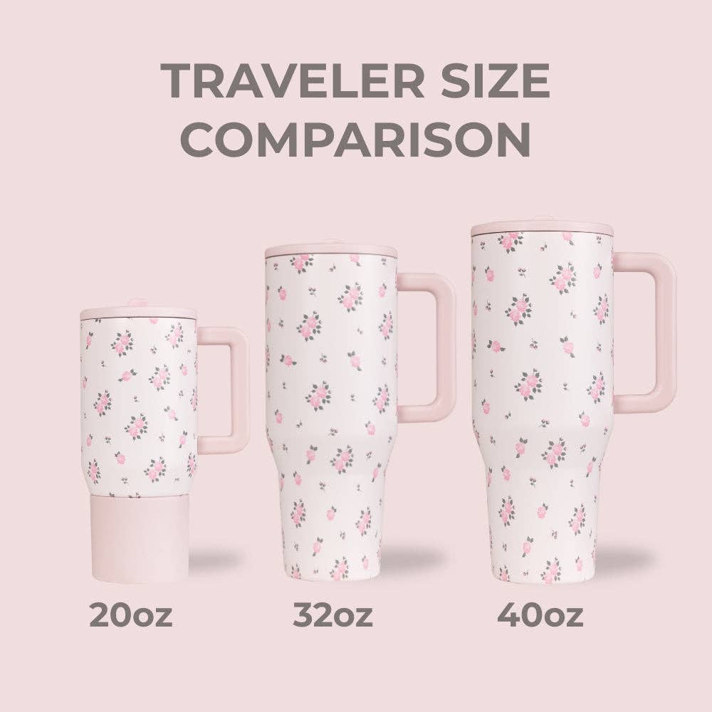 Wildrose Floral 40 oz Traveler Tumbler