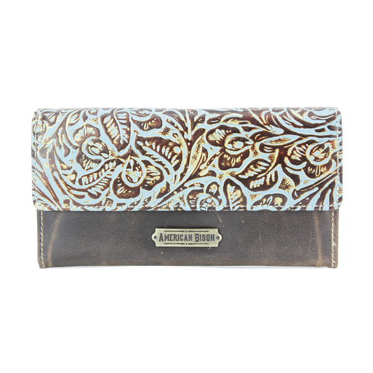 Women’s Brown Turquoise Floral Clutch ABLW 18-2539
