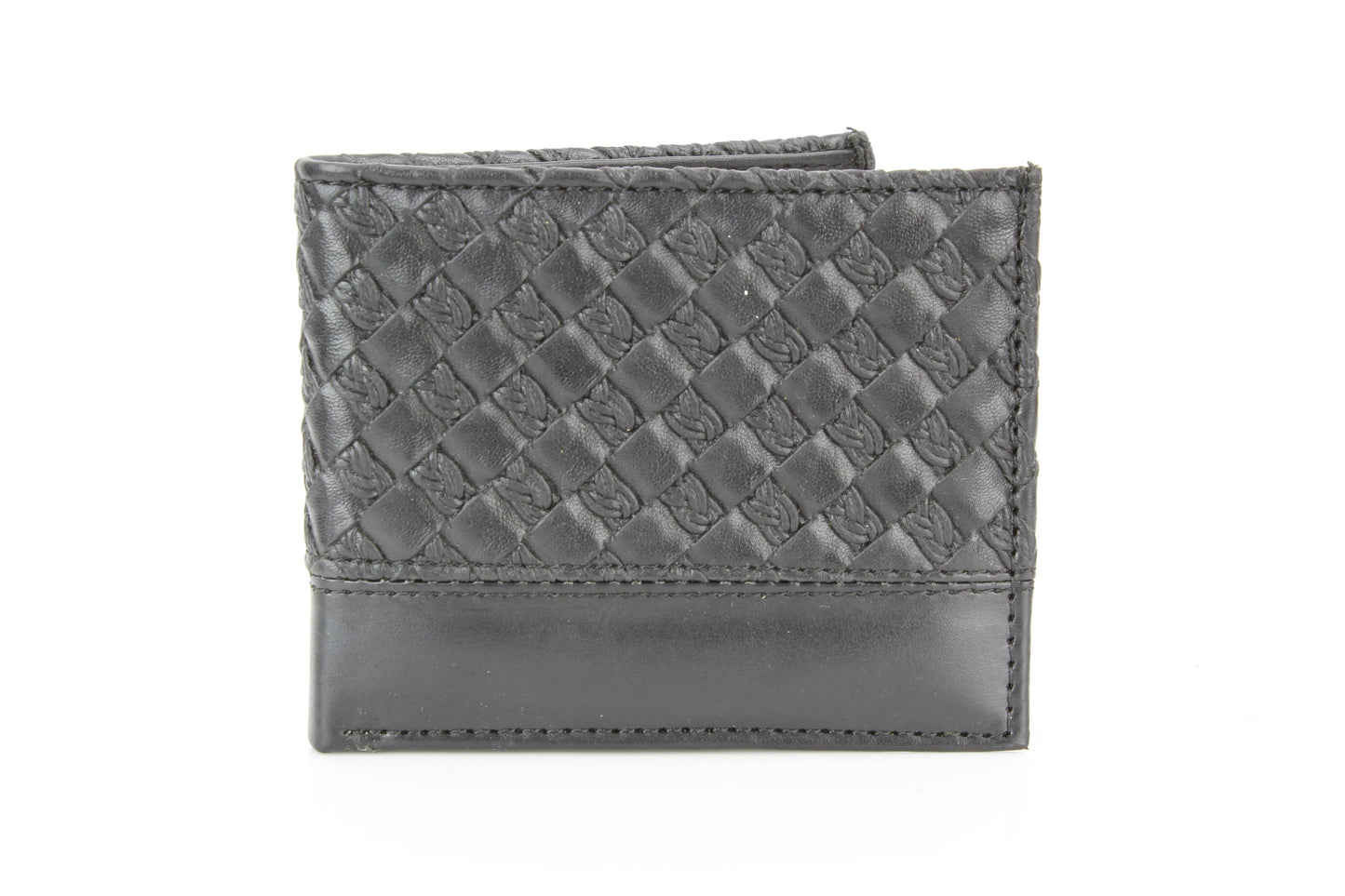 Vegan Woven Pattern Wallet with Solid Band VL 903