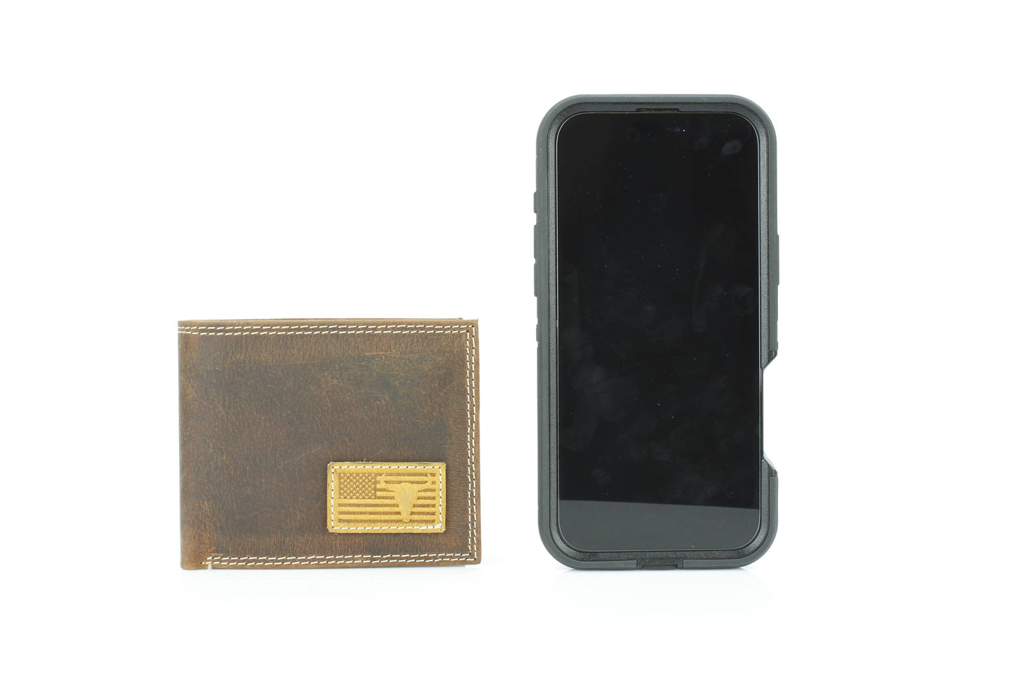 Bi-Fold Wallet with Flag & Bison Skull ABMW 25-2008