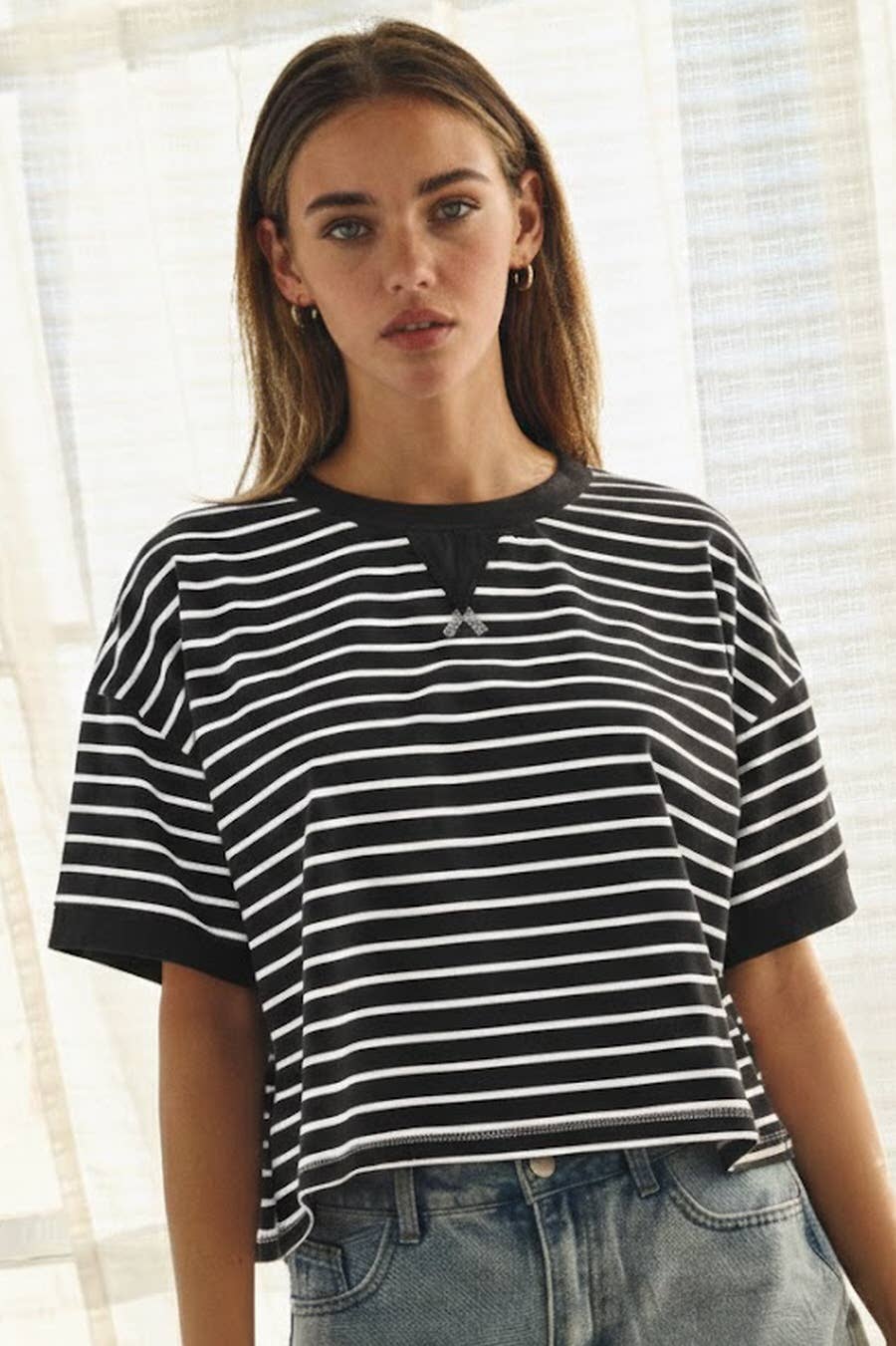 Striped Cropped Tee