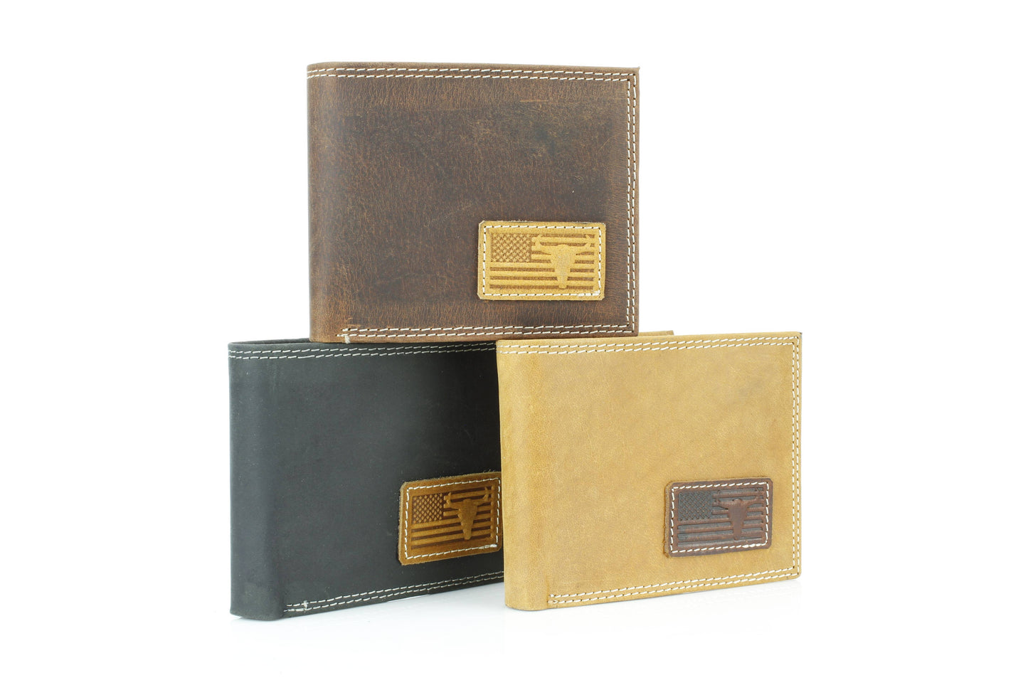 Bi-Fold Wallet with Flag & Bison Skull ABMW 25-2008