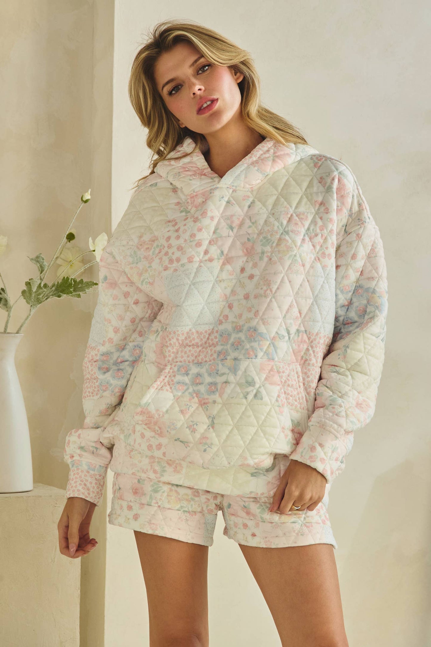 Floral textured oversized Hoodie