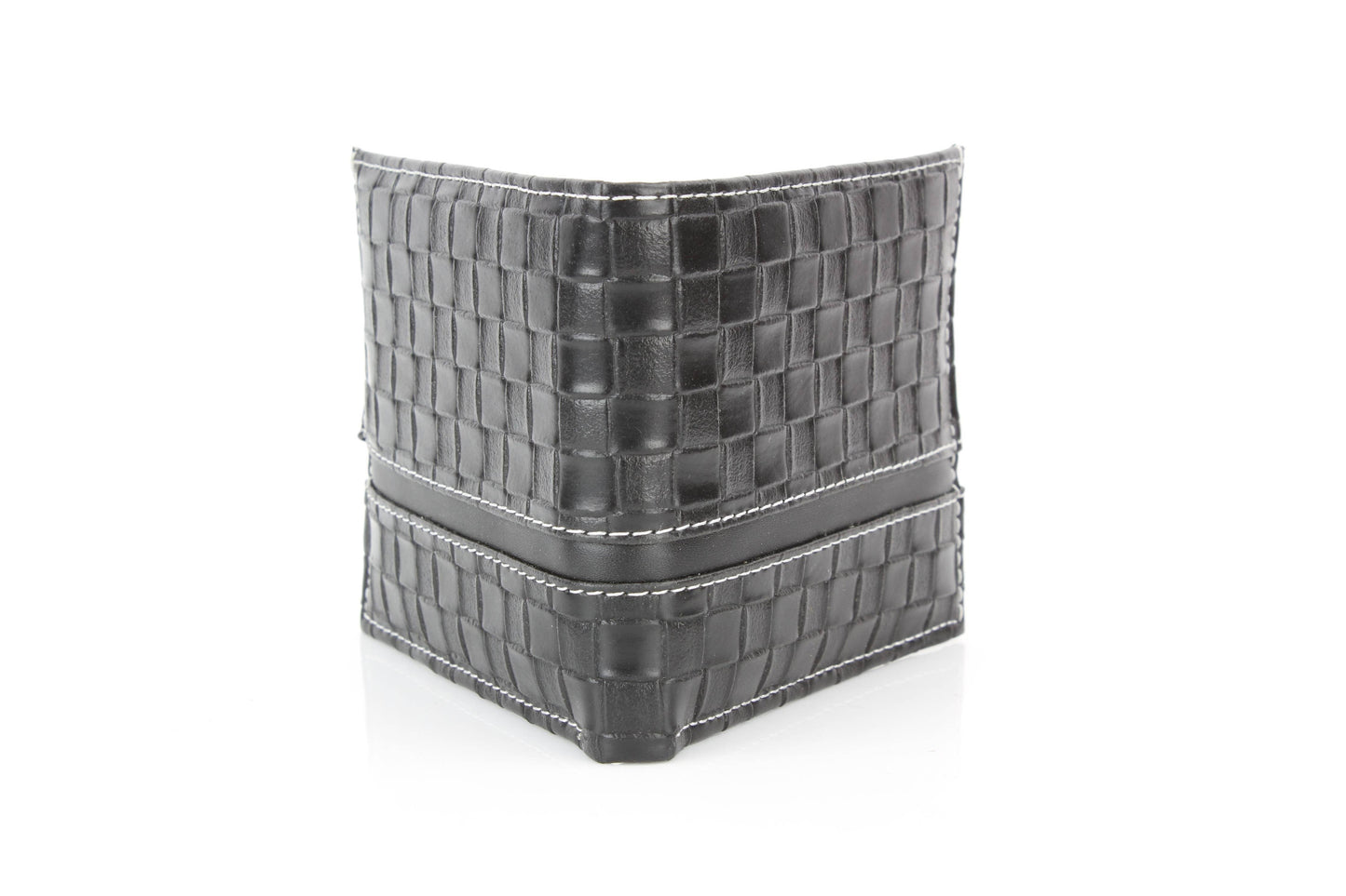 Vegan Bifold Wallet with Basket Weave Pattern VL 905
