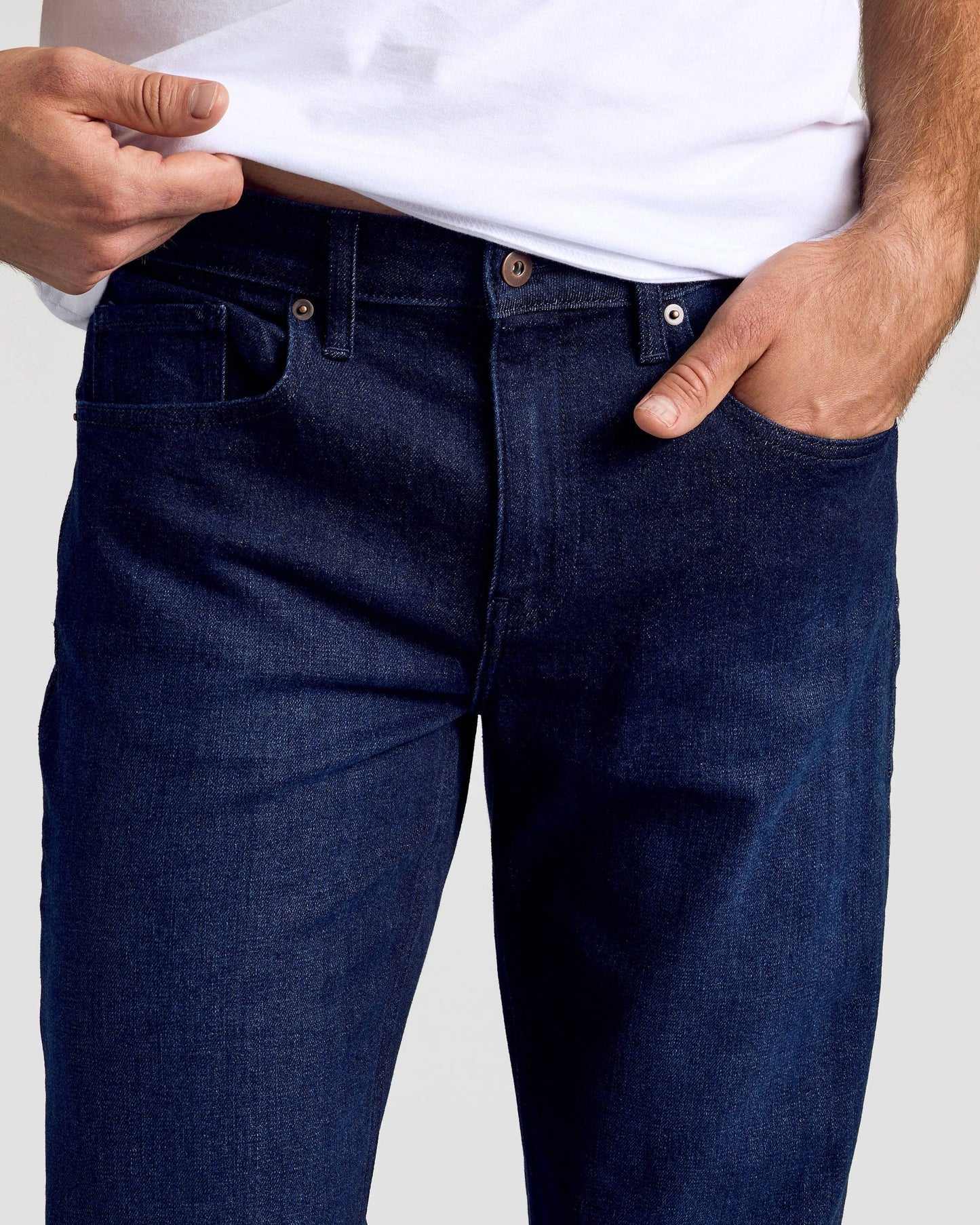 Indigo Rinse Straight Authentic Denim Jeans