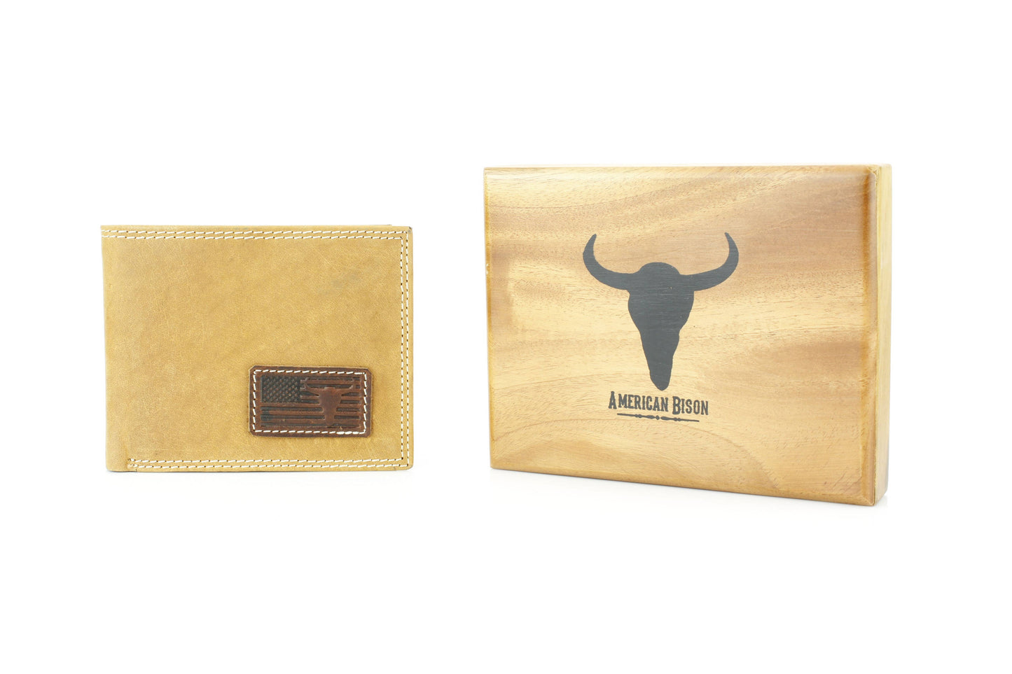 Bi-Fold Wallet with Flag & Bison Skull ABMW 25-2008