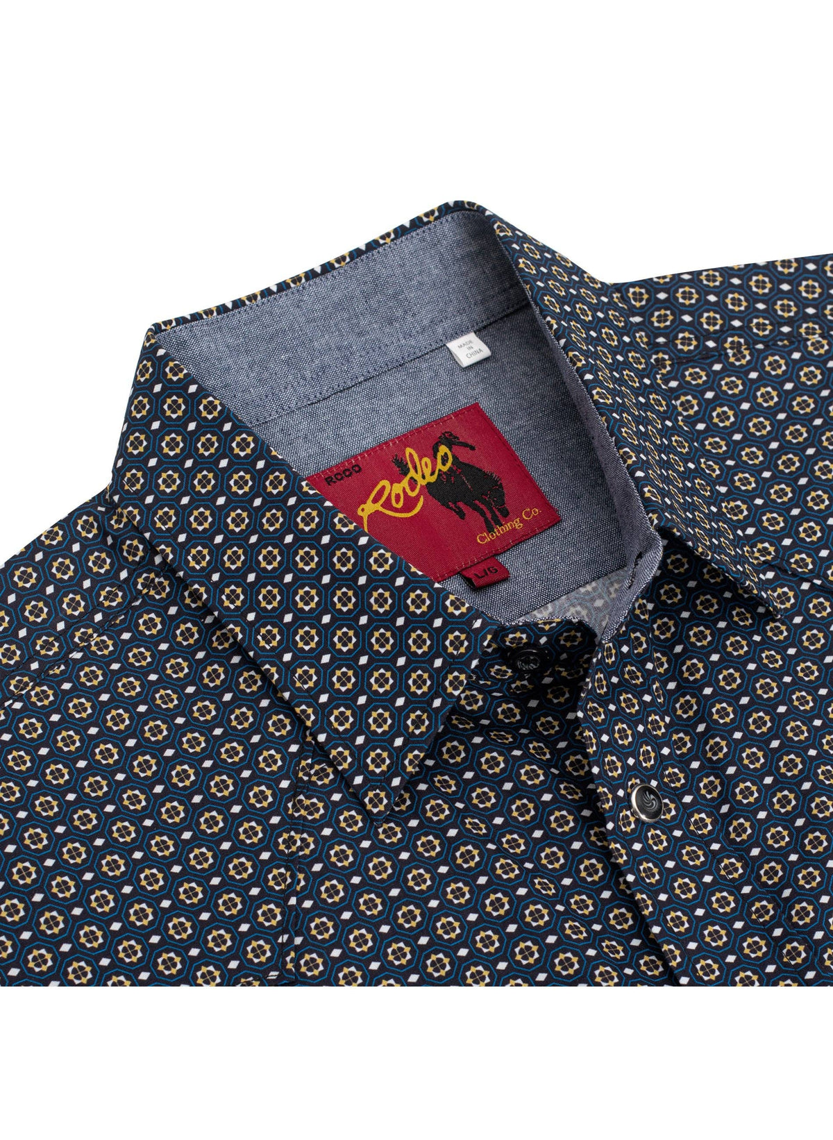 Men's Western Pearl Snap Print Shirt - PS100L-1073
