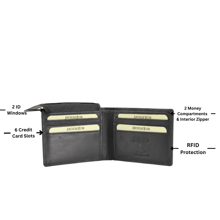 American Flag Embossed Distressed Leather Bi Fold Wallet