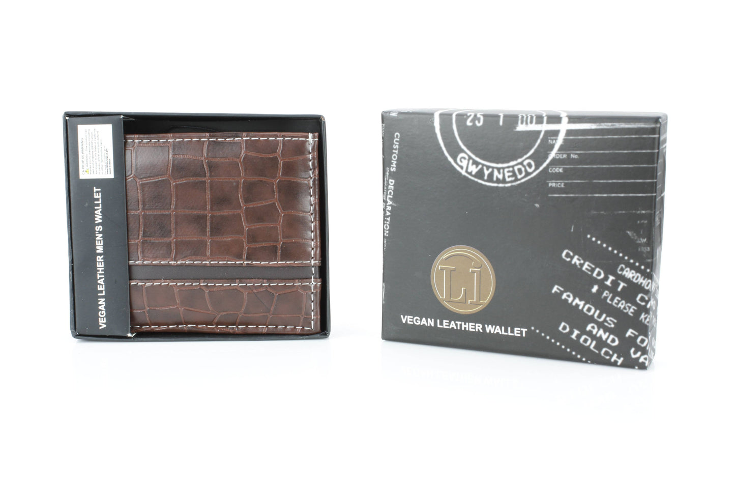 Crocodile Embossed Vegan Wallet with Solid Band VL 904