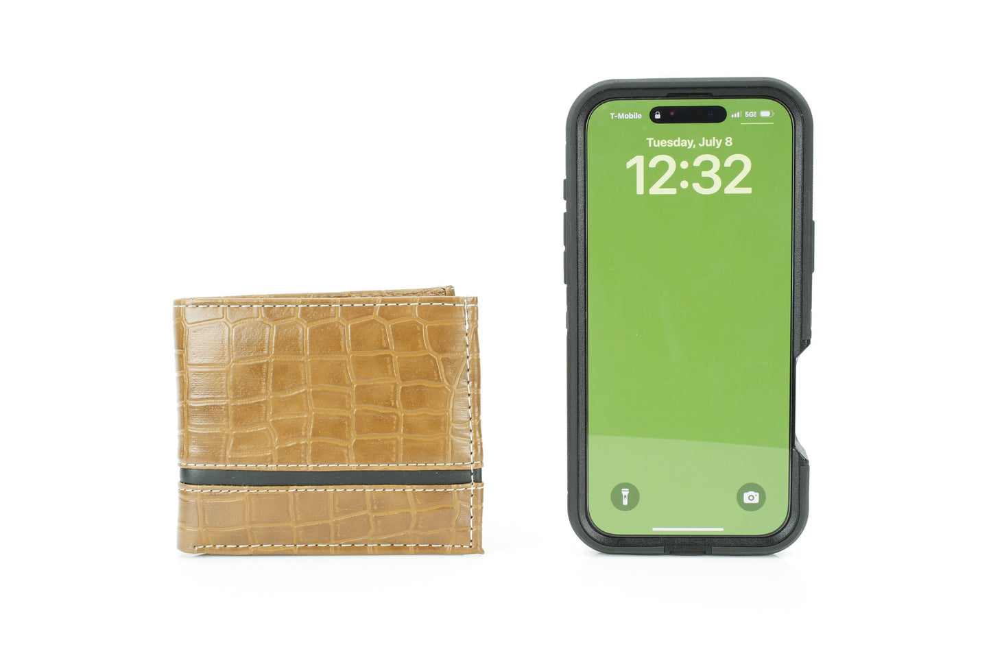 Crocodile Embossed Vegan Wallet with Solid Band VL 904