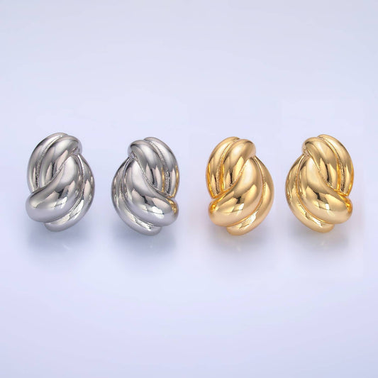 24K Gold Filled Tied Knot Stud Earrings | V228 V244