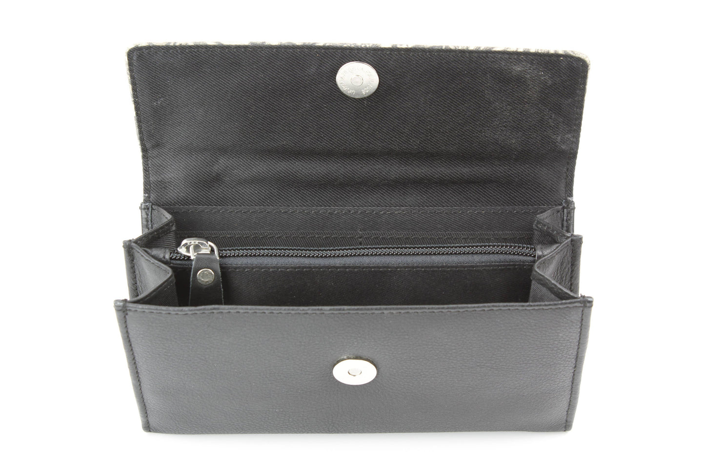 Women’s Brown Leather Grey Floral Clutch ABLW 18-2525