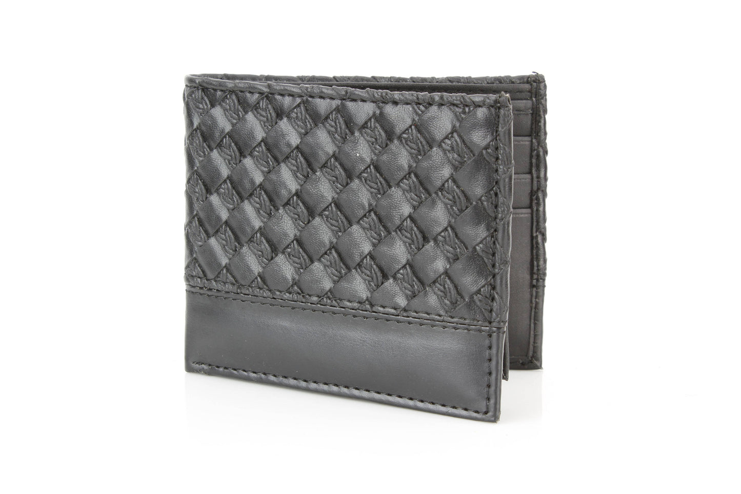 Vegan Woven Pattern Wallet with Solid Band VL 903