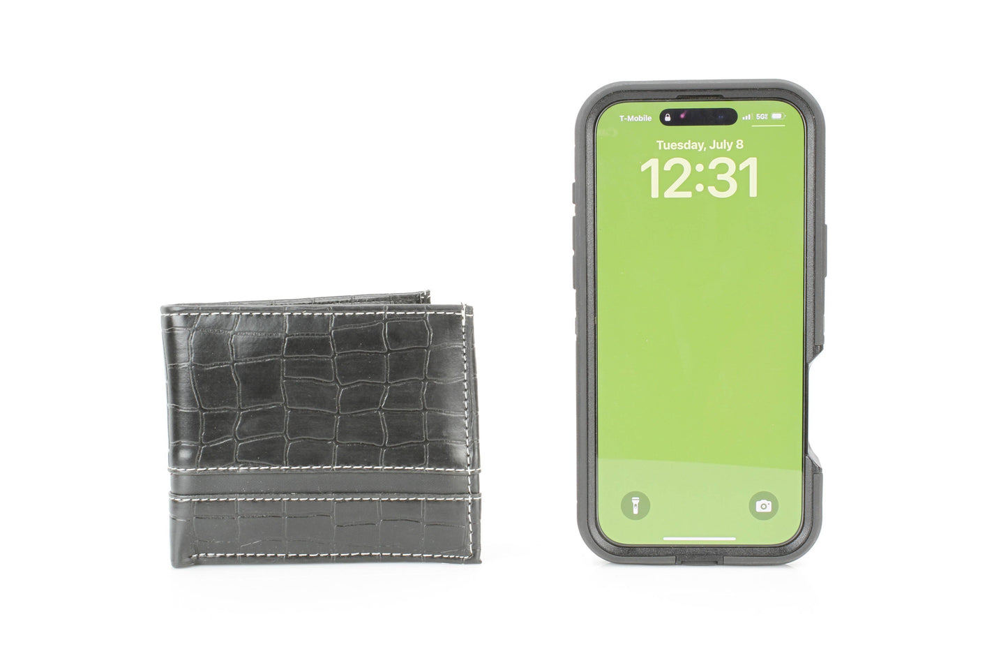 Crocodile Embossed Vegan Wallet with Solid Band VL 904