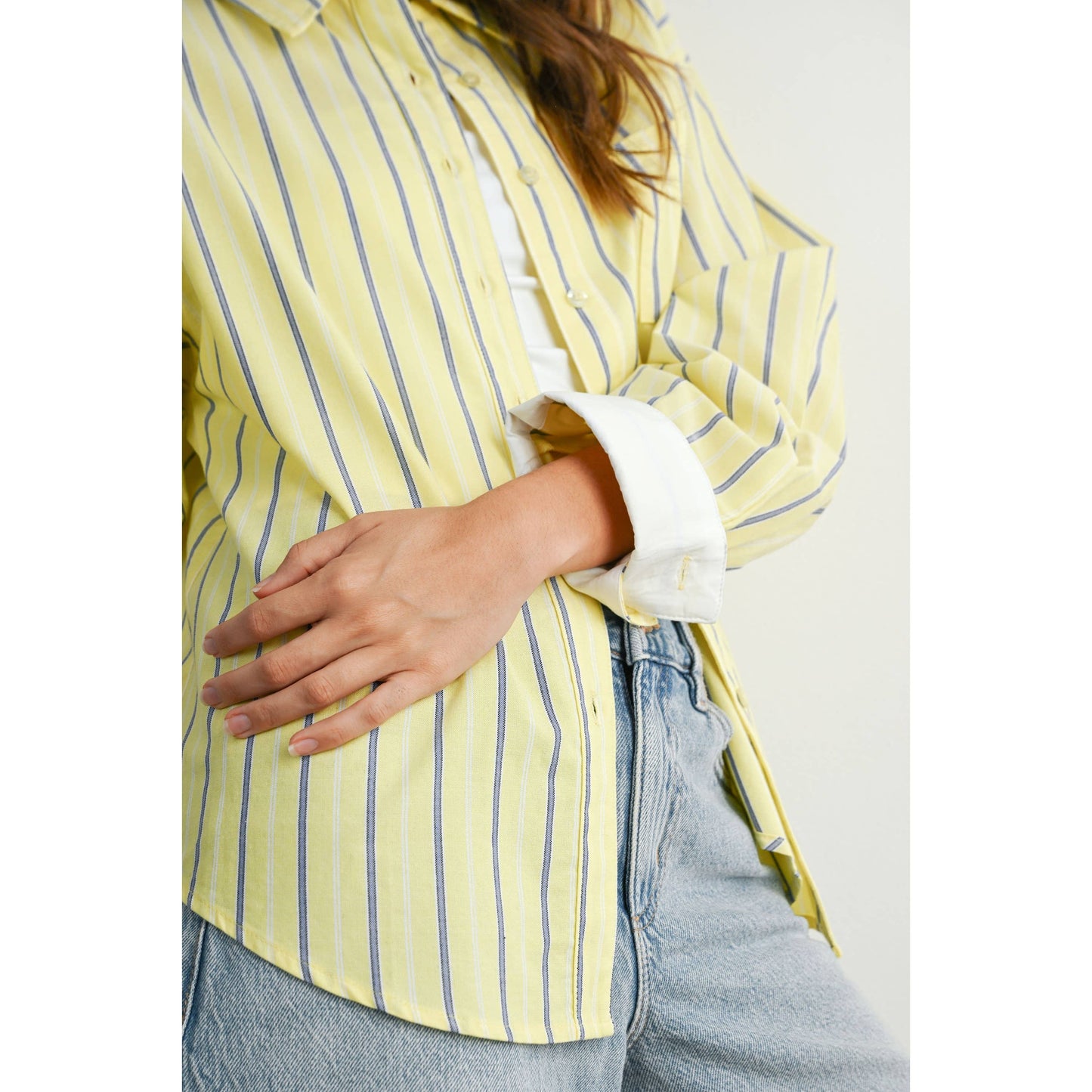 Striped Long-Sleeve Button-Up Shirt - BMT8055