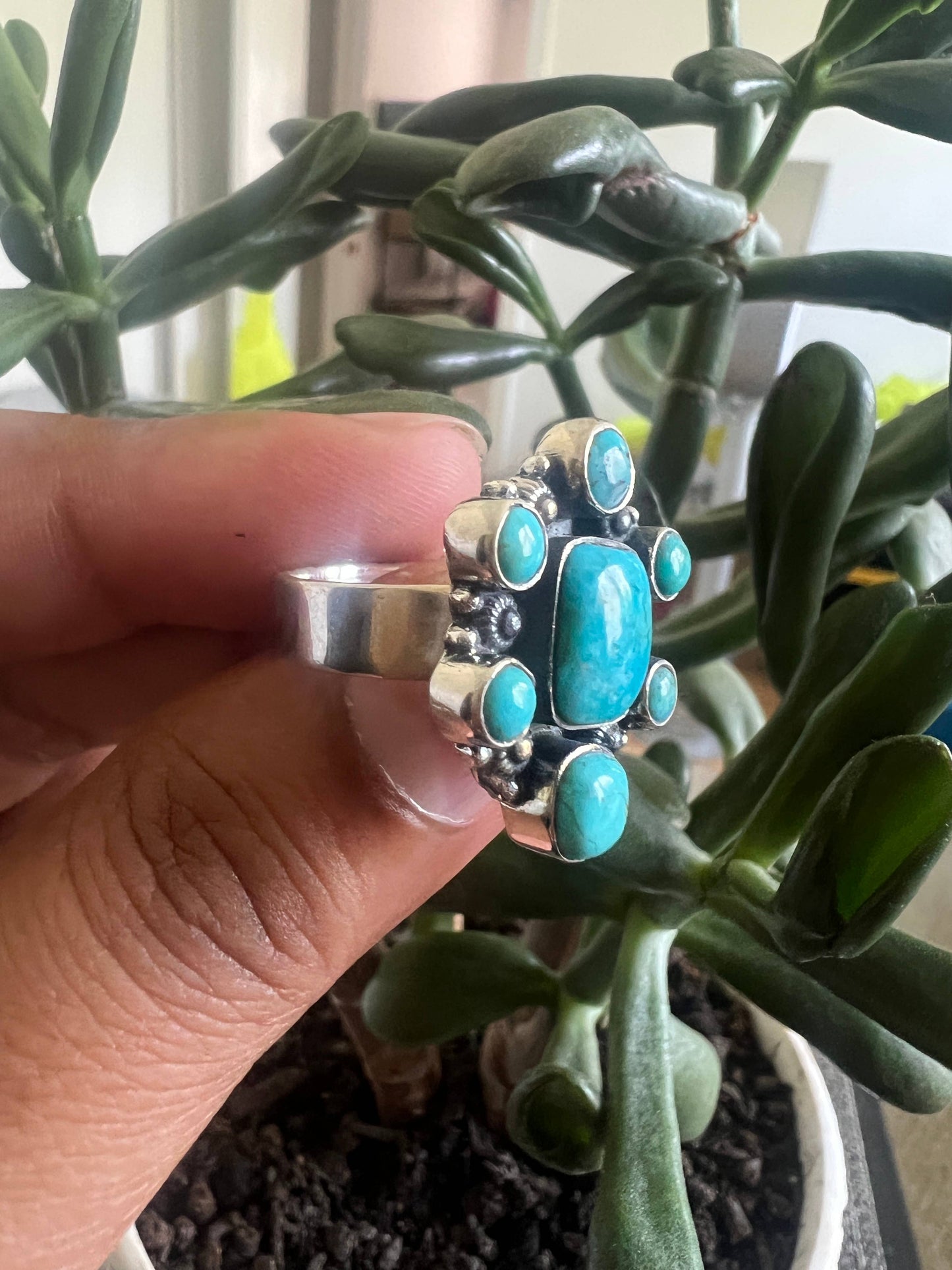American Turquoise 925 sterling silver ring (R-124)