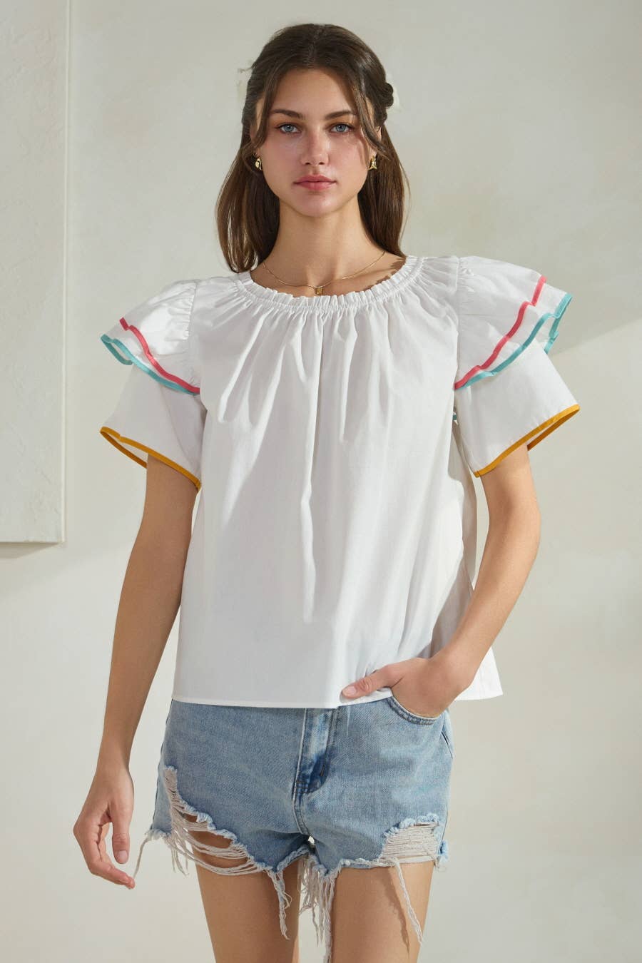 Solid Poplin Blouse