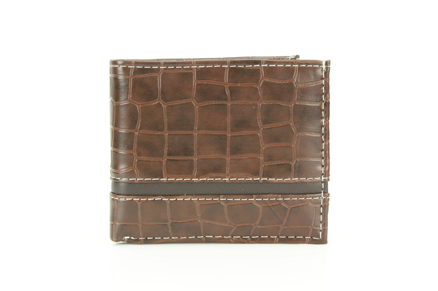 Crocodile Embossed Vegan Wallet with Solid Band VL 904
