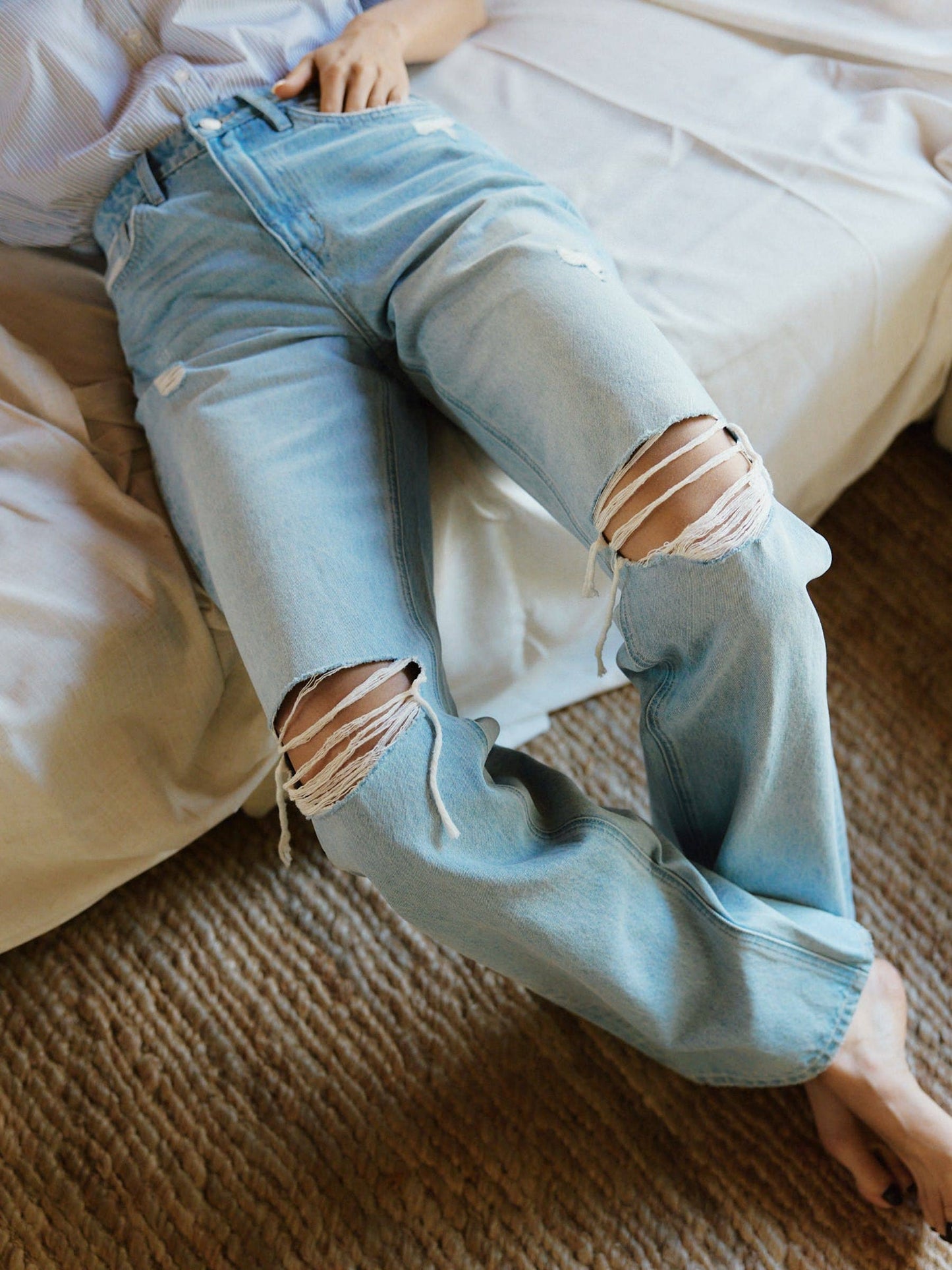 90'S VINTAGE SUPER HIGH RISE FLARE JEANS T5346